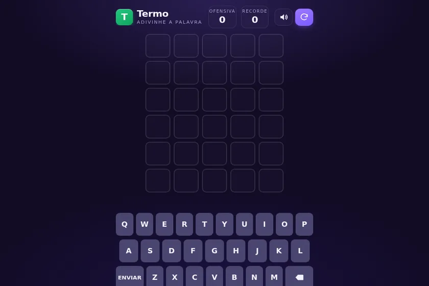 Tela do jogo Termo