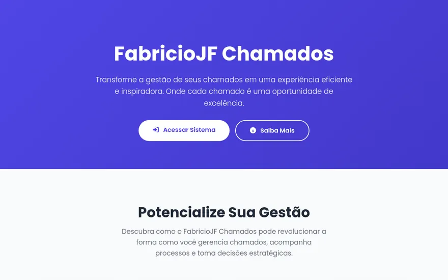 Tela do projeto Chamados